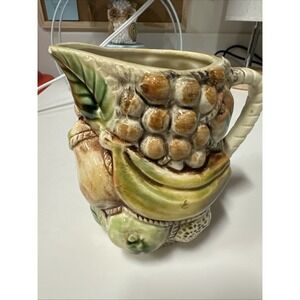 Vintage 1960s‎ Green Harvest Tilso Majolica Creamer Pitcher 54147 Japan 16 oz